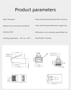 8P8C RJ45 Cat5e Cat6 UTP Jack Nối Adapter Cho Tường Tấm Toolless 90 Độ Internet Mạng Ethernet Lan Cáp - Product Image 6