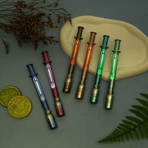 Stylo à bille personnalisé en gros, design seringue de simulation, forme géométrique déformée, largeur d'écriture 0,5 mm, pour la vaccination active - Product Image 2