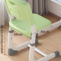 Ensemble bureau et chaise d'étude pour étudiants avec cadre incurvé et siège ergonomique réglable en hauteur pour salle de classe