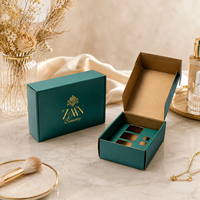 Boîtes en carton ondulé personnalisées, élégantes, de couleur verte, rigides, pour bijoux, montres, emballages cadeaux, présentoirs de vente au détail, expédition