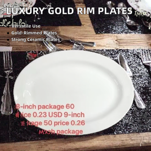 Venta al por Mayor de Platos y Tazones de Cerámica Ecológicos Baratos, Estilo Vintage, <span class=keywords><strong>Porcelana</strong></span> para Restaurantes y Fiestas, Vendidos por Tonelada - Product Image 2