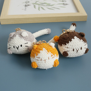Wholesale Kawaii Crochet Cat Keychain Toy Pendant Mini Handmade Knitted Amigurumi <b>Plush</b> Animal Doll Kitten Backpack Bag Charm - Product Image 4