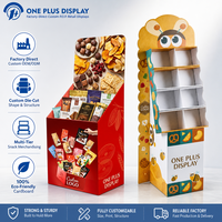 Présentoir de sol personnalisable pour snacks, en carton, pour usage commercial et domestique, facile à assembler, emballé
