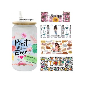 Best Seller Best Mom Ever UV DTF Cup Wrap Transferencias Pegatinas Profesor Enfermera Afirmación UV Cup Wraps <span class=keywords><strong>para</strong></span> uso en tazas de 16OZ - Product Image 1