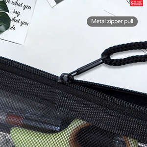 Bolsas de maquillaje cosméticas transparentes personalizadas, almacenamiento sencillo, papelería, bolsa de malla transparente con cremallera para examen, archivo de datos, bolsa para documentos - Product Image 4