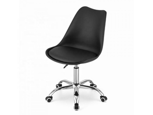 <span class=keywords><strong>Silla</strong></span> de Oficina Moderna y Económica, Giratoria, de Plástico, con Cojín Negro, Tipo <span class=keywords><strong>Tulip</strong></span>án, con Elevación a Gas - Product Image 2