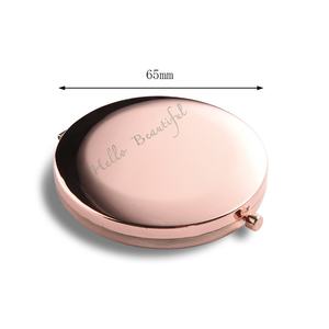 Promotional Gift Double Sides Custom Portable Folding Metal <b>Rose</b> <b>Gold</b> Cosmetic Pocket <b>Mirror</b> - Product Image 6
