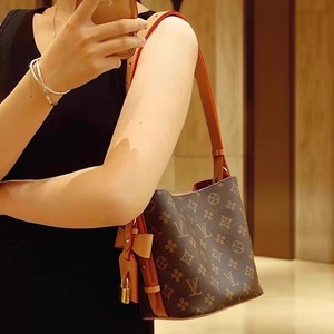 Bolso de lujo tipo cubo para mujer con estampado vintage, bolso de hombro con correa cruzada, bolso de piel sintética de alta calidad - Product Image 3