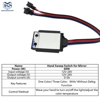 Interrupteur à capteur lumineux à numérisation manuelle à une seule touche 12V-24V 5A pour bandes LED Interrupteur anti-buée pour miroir intelligent Miroir de salle de bain