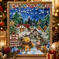 Original Hersteller Dropshipping Weihnachtsdekoration Handgefertigte DIY Wandkunst Tier-Bär Weihnachtsdekoration Perlenmalerei