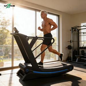 Tapis roulant non motorisé SAERDE pour la salle de sport et la maison, vitesse variable par poids, entraînement par gravité, piste incurvée pour la course à pied - Product Image 1