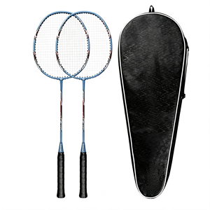Ensemble de raquettes de badminton et de volants, raquettes en fibre de carbone graphite avec volants en nylon, ensemble léger pour la famille, le jardin - Product Image 1