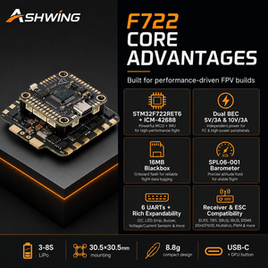 Contrôleur de vol F722 avec Diaton Mamba F722 Flight Controller F 50A pour accessoires de drone <span class=keywords><strong>FPV</strong></span> - Product Image 6