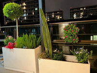 Pots d'arbres Boîte d'arbre extérieure en acier inoxydable avec clôture de piscine amovible pour parterres de fleurs et jardins