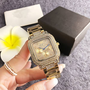 Elegante <span class=keywords><strong>Reloj</strong></span> Deportivo Versátil para Hombre Guesses, <span class=keywords><strong>Reloj</strong></span> de Negocios con Esfera Cuadrada Completamente Adornada con Diamantes - Product Image 2