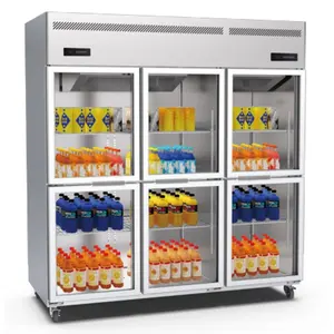 Single-Temperature Vertical Freezer with Glass Door for Kitchen Efficient Air Cooling Refrigeration Equipment