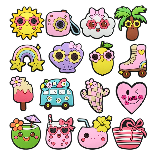 Wholesale Personalized Pvc Shoe Charms Cartoon Summer at the Beach Series Luxury Diy Shoe Charms for Charms DIY Hole Shoes