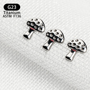 G23 Titanium Mushroom <b>Stud</b> F136 Implant Grade 6mmx7.3mm Ear <b>Cartilage</b> Piercing Jewelry Unisex - Product Image 3