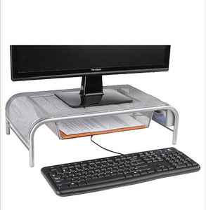Soporte de <span class=keywords><strong>Monitor</strong></span> de malla de Metal, organizador de escritorio de oficina con cajón - Product Image 2