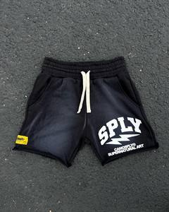 Shorts de jogging pour hommes en molleton de coton, personnalisés par le fabricant, avec sérigraphie, ourlet brut, délavé à l'acide et effet soleil délavé - Product Image 5