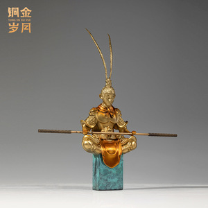 Ornement en cuivre et or de Sun Wukong, figurine artistique faite à la main, décoration de salon - Product Image 3