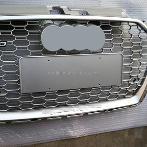 Kit de carrocería de coche ABS de alta calidad, rejilla delantera para <span class=keywords><strong>Audi</strong></span> <span class=keywords><strong>A3</strong></span> 2017-2020, diseño de capó de panal plateado - Product Image 3