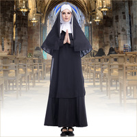 Fantaisie Robe Cosplay Vierge Marie Infirmière Tenue De Fête Adulte Soeur Pasteur Performance Vêtements Halloween Nonne Prêtre Couples Costume