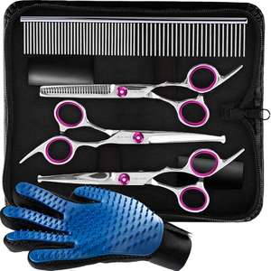 Tesoura para tosa de pets, tesoura de ponta redonda para cachorro, kit de tosa, - Product Image 1