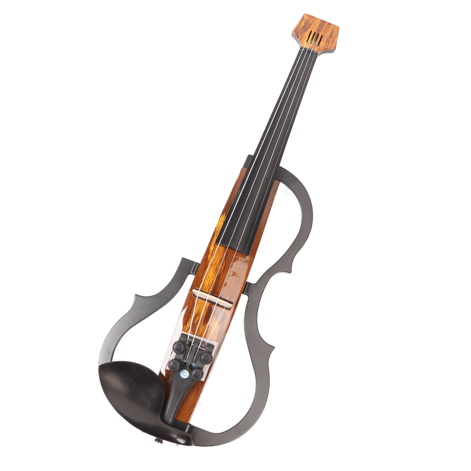 4/4 Electric Violin Dark Colored Wood Grain Carbon Fiber Full Size