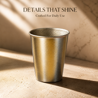 Tasse en titane colorée avec finition cristal, portable pour thé, café, bière et autres boissons d'extérieur, logo personnalisé, vente en gros pour les particuliers