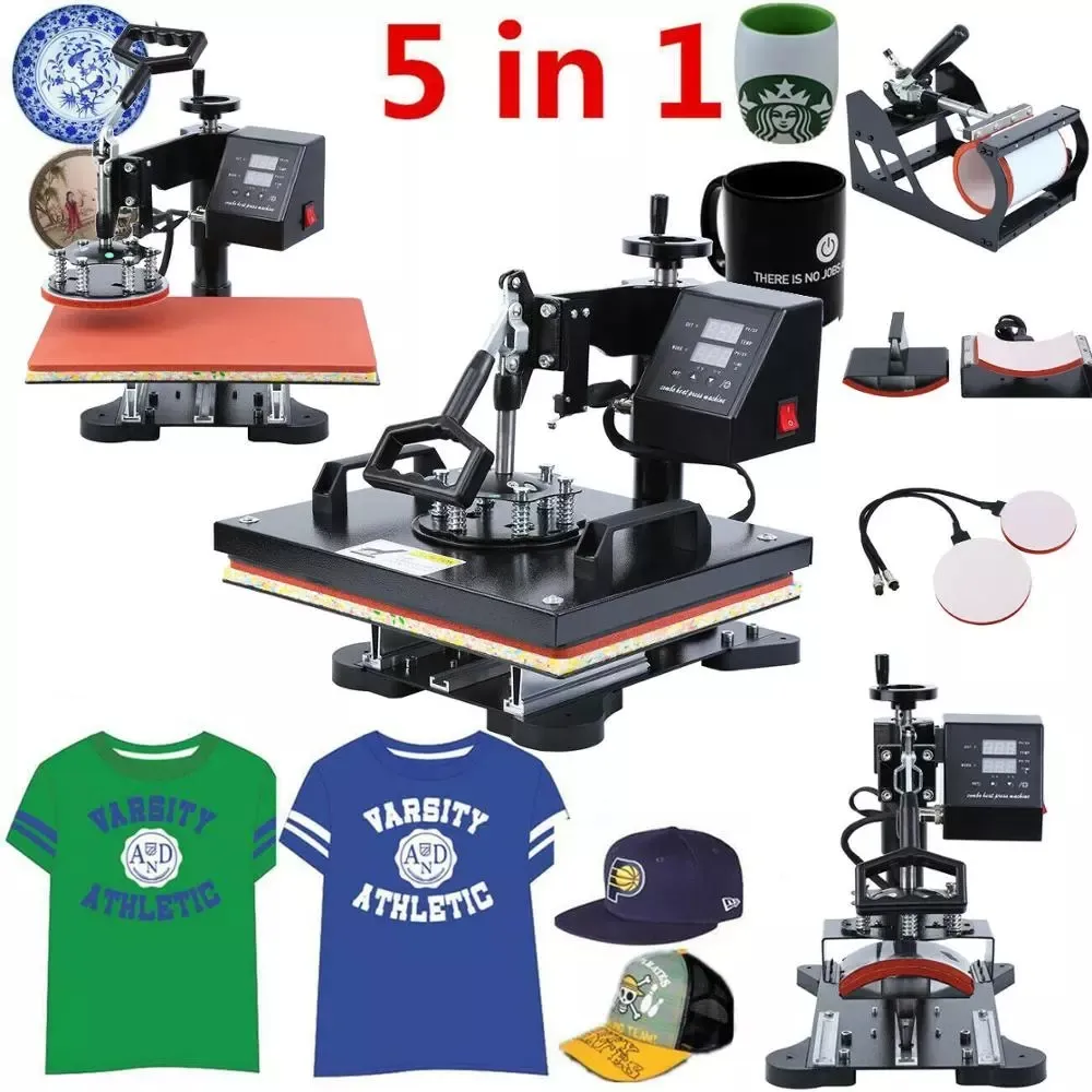 Multifunction Sublimation 5 In 1 Combo Heat Printing Machine Heat Press Machines