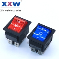 Interrupteur à bascule KCD4, 4pin/6pin, interrupteur à courant élevé, interrupteur à bascule éclairé Dpdt
