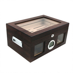 Humidor de Cigarros de Madera de Cedro con Tapa Abatible de Doble Capa, con Cerradura, a Prueba de Humedad, Diseño Rectangular, Gran Capacidad de Almacenamiento - Product Image 2