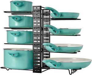 Pan Storage Rack Kitchen Organizer Pan Rack Holder With Double Sided Rack Storage Holder