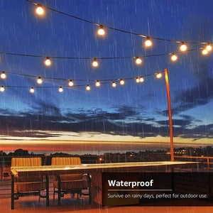 Guirnalda de Luces <span class=keywords><strong>Solares</strong></span> de 7.6 Metros con 25 <span class=keywords><strong>Bombillas</strong></span> LED G40, Luces Decorativas Impermeables para Exteriores, Estilo Vintage Edison, para Jardín, Patio, <span class=keywords><strong>Terraza</strong></span> - Product Image 4