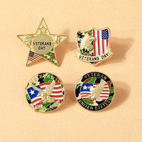 Broches personnalisées en émail pour la Journée des Vétérans, drapeau américain, aigle, badge métallique, broche souvenir commémorative pour collection ou cadeau