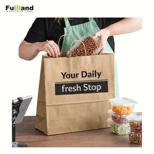 Vente directe des fabricants, sacs en papier pour supermarchés, sacs shopping en papier kraft de la meilleure qualité et très résistants - Product Image 4