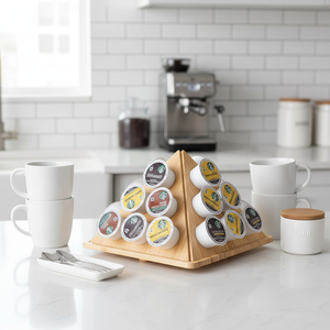 Tempat Penyimpanan Kopi Ramah Lingkungan Tiga Lapis untuk K-Cup, Organizer Stasiun Kopi dengan Rotasi 360 Derajat, Penyimpanan 24 Kapsul Kopi untuk Rumah - Product Image 2