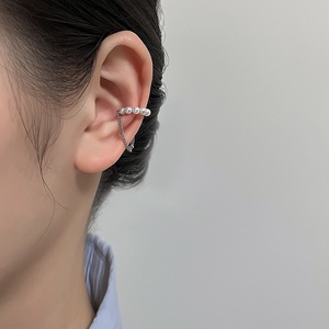 Boucle d'<span class=keywords><strong>oreille</strong></span> manchette non-percée en cristal argenté brillant avec pampille, pour femme, bijou <span class=keywords><strong>de</strong></span> <span class=keywords><strong>piercing</strong></span> <span class=keywords><strong>de</strong></span> cartilage en strass étoile - Product Image 5