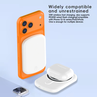 Banque d'alimentation sans fil magnétique portable 5000mAh avec logo personnalisable, sortie 15W, affichage LED, chargeur de téléphone portable