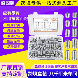 188pcs Threaded Nut Inserts Assortment Kit Zinc Plated Carbon Steel Wood Fasteners M6 M8 M10 - Product Image 3