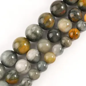 Alami Eagle Eye Batu Manik-manik 6/8/10Mm Bulat Longgar Mata Elang Batu Beads untuk Perhiasan Membuat DIY