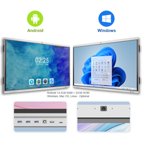 Papan Monitor Responsif 4k 8ms, Panel Layar Sentuh Inframerah Interaktif Cerdas, Meja Pintar untuk Presentasi Rapat