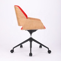 Chaise de bureau moderne en cuir PU de qualité supérieure au design confortable et ensemble table de bureau rouge pour la maison