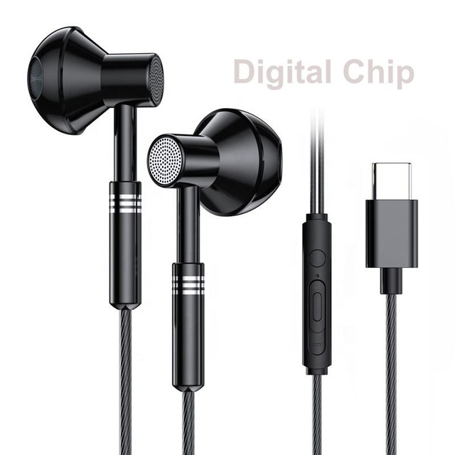 Type c Earphone Wired Earbud Earphone with Microphone Quality In-ear Headphones and Earphones