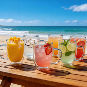 Tazas de Vidrio de Borosilicato de 350 ml (12 oz) Resistentes al Calor, para Café, Latte y Té, de Doble Pared, con Asa, de Fábrica - Product Image 6