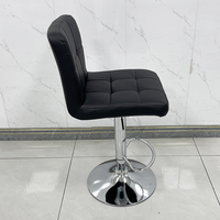 Tabouret de bar moderne et simple en cuir, réglable en hauteur, avec dossier rotatif et fonction de levage - Structure métallique pour bar commercial/cuisine