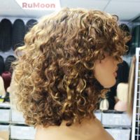 Perruque brésilienne bouclée en cheveux vierges Remy, entièrement fabriquée à la machine, 14 pouces, 430 mèches blondes gingembre, sans colle, vente en gros, couleur personnalisée 12A