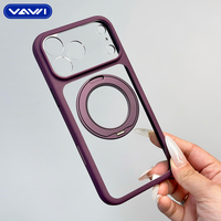 VAWI B497 pour 18 17 Pro Max Étui de téléphone portable 360 °   Support magnétique rotatif, coque de protection anti-chute, design mat style Ins
