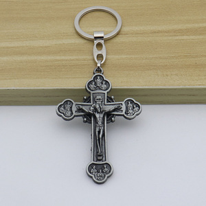 Venta al por mayor llavero de regalo personalizado religioso Jesús cristiano Cruz <span class=keywords><strong>Biblia</strong></span> verso Acero inoxidable Metal Cruz llavero - Product Image 4